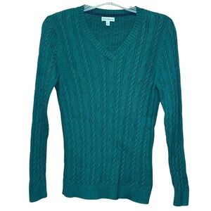 Croft & Barrow Chunky Cozy Grandma Fisherman Preppy Cable Knit Sweater L Holiday